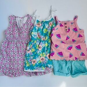 Cat & Jack Kids Matching Sets dress romper tank shorts set - Pink, green, White